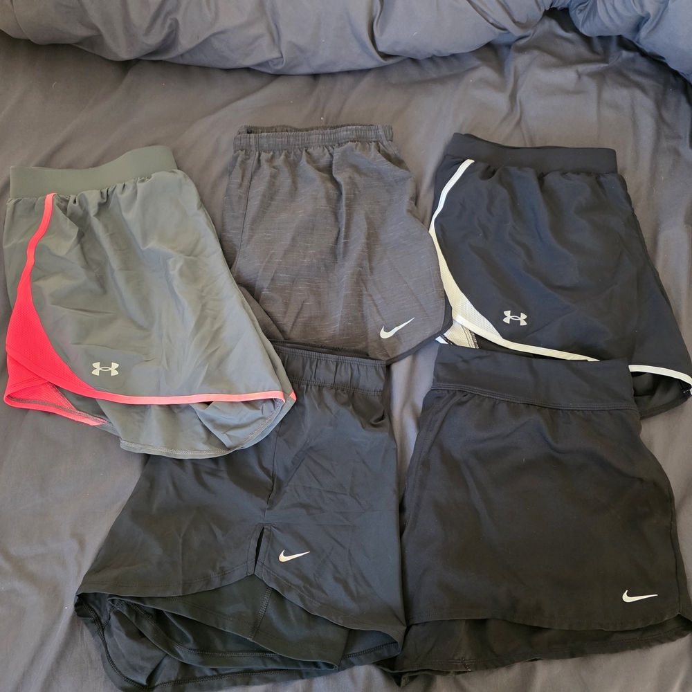 Nike Women's Athletic Shorts - Black, Gray, and Pink